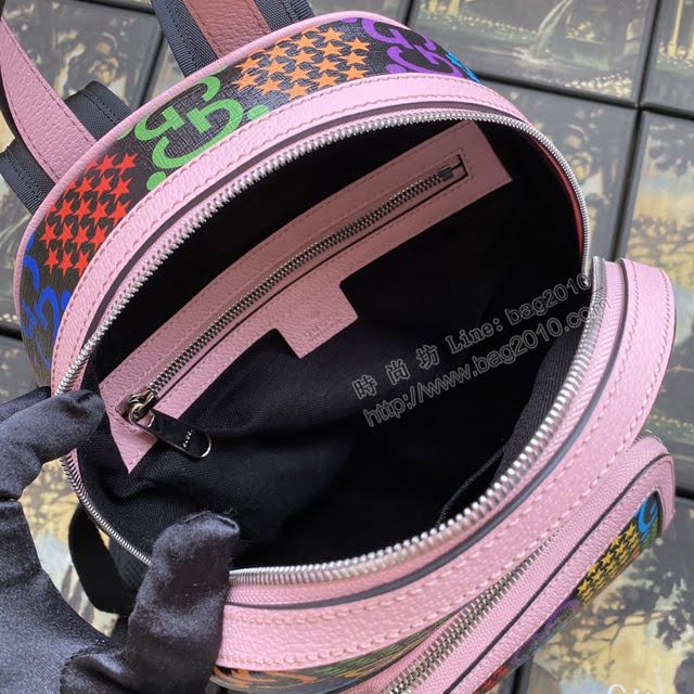 Gucci女包 古馳新款GG Marmont迷你鏈條包 Gucci小號斜挎包 574969杏拼全皮  gdj1120